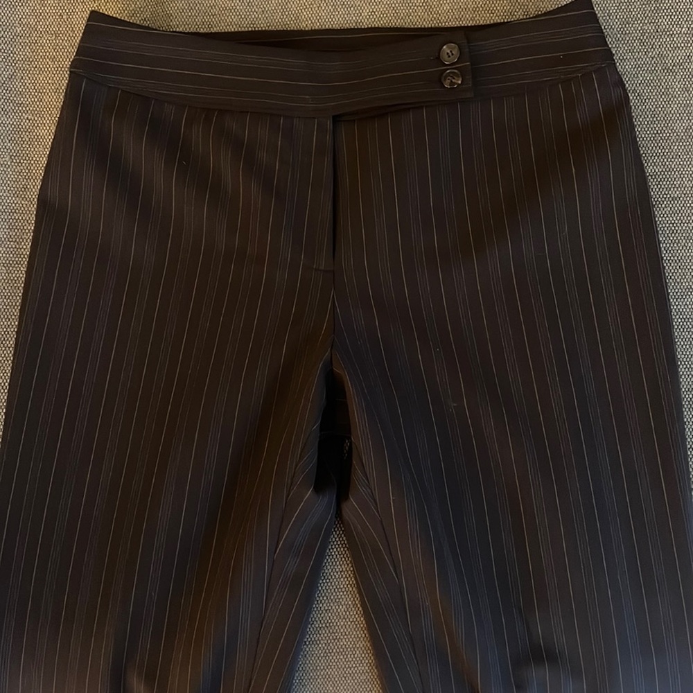 Anne Klein brown striped work pants